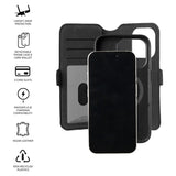 3SIXT iPhone 15 Pro Max NeoWallet (Black) Folio Case & Wallet Card Holder