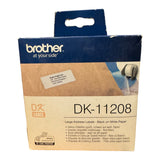 Brother DK-11208 Genuine Labels  38x90mm (x400) White Paper Die Cut DK1108 for QL Series