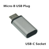 Cable Adapter Micro USB to USB-C (Silver) to Charge Micro-B USB Devices with USB-C Cable