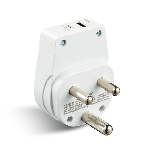 Travel Adapter (South African Plug) with NZ Socket & USB-C USB-A Ports
