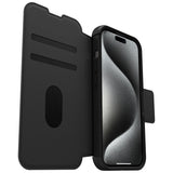 OtterBox Strada iPhone 15 Pro Folio Case (Black)