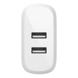 Belkin USB-A 24W Dual Power Adapter (White) 2x 12W/2.4A USB-A Ports & USB-A to USB-C 1M Cable
