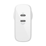 Belkin USB-C 68W Dual Power Adapter (White) GaN 2x USB-C Ports (18W & 50W~60W)