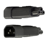 Power Cable Adapter Clover C5 Male to IEC C14 Male (Black)