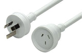 Power Extension Lead Standard Duty (White) 240v 10A Extension Cable 3 Core 1.0mm 2M 3M 5M or 10M