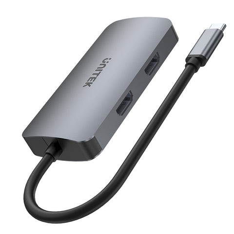 Unitek USB-C to 5-port Dual HDMI USB Hub (Space Grey) 5-in-1