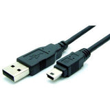 Cable USB-A to Mini-B 5-pin USB 2.0 (Black) Charge/Sync 2M
